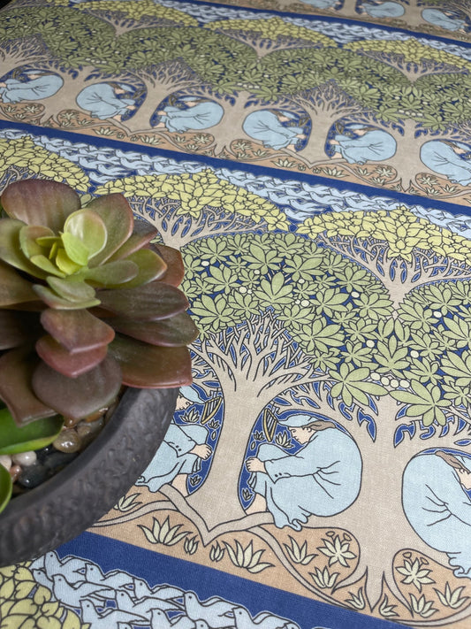 The Minstrel Fabric - Light Blue & Sage