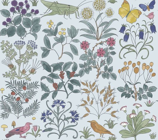 Apothecary's Garden Fabric - Blue Skies