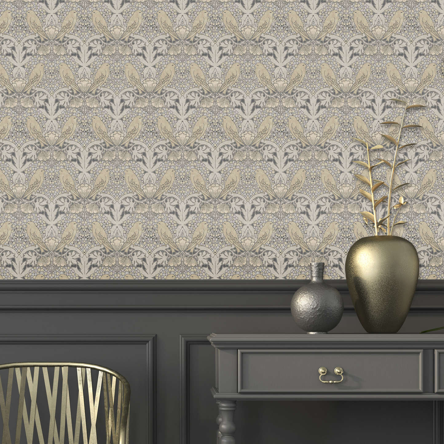 Bird & Berry Wallpaper