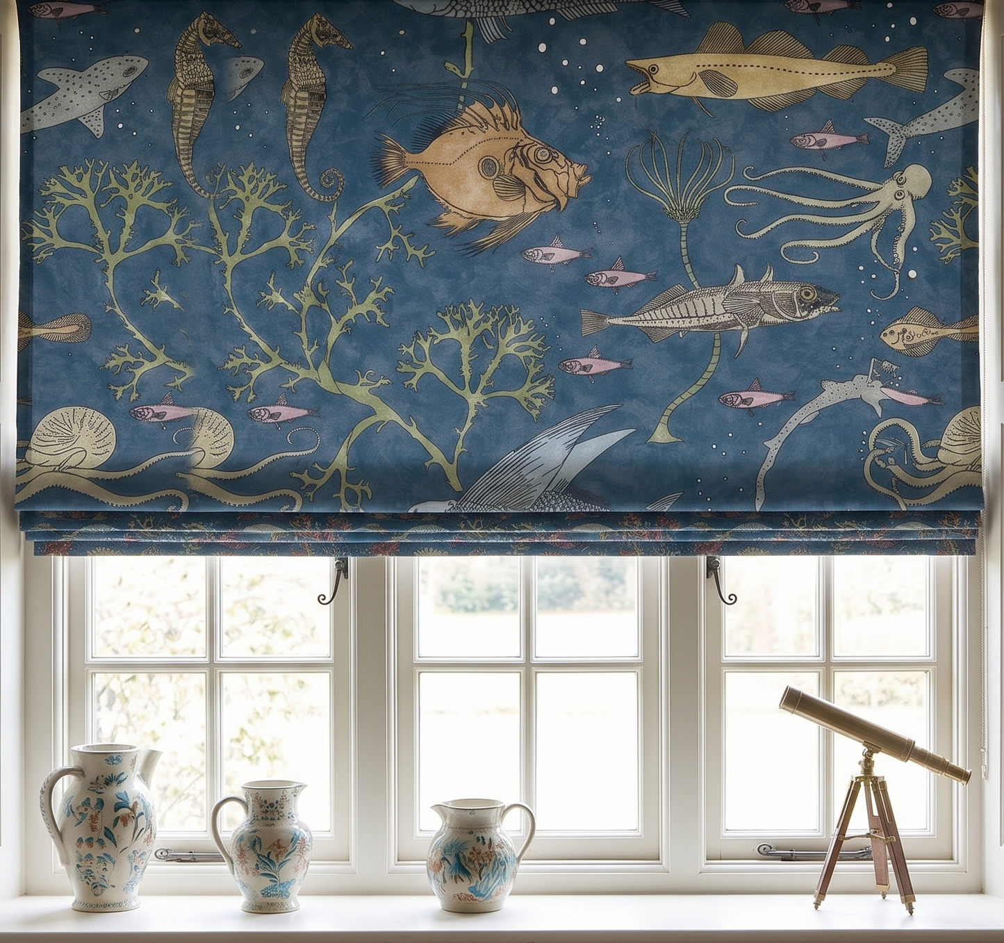 John Dory Fabric - Deep Blue