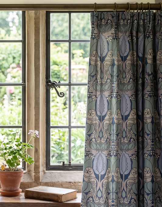 The Owl Fabric - Slate & Thyme