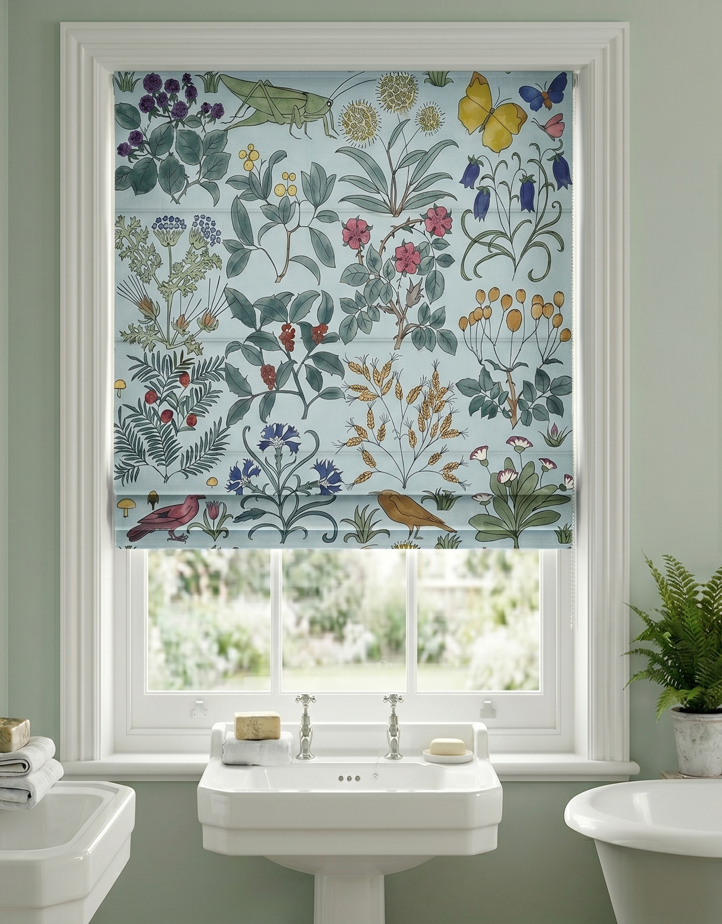 Apothecary's Garden Fabric - Blue Skies
