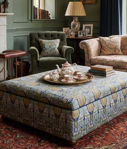 The Owl Fabric - Conker & Slate