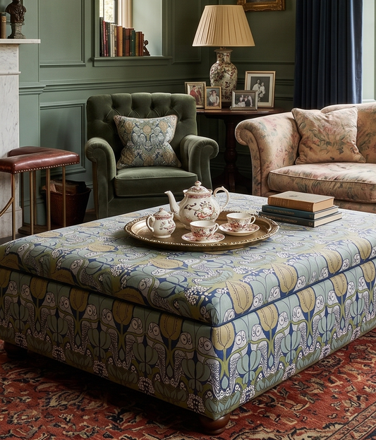 The Owl Fabric - Conker & Slate