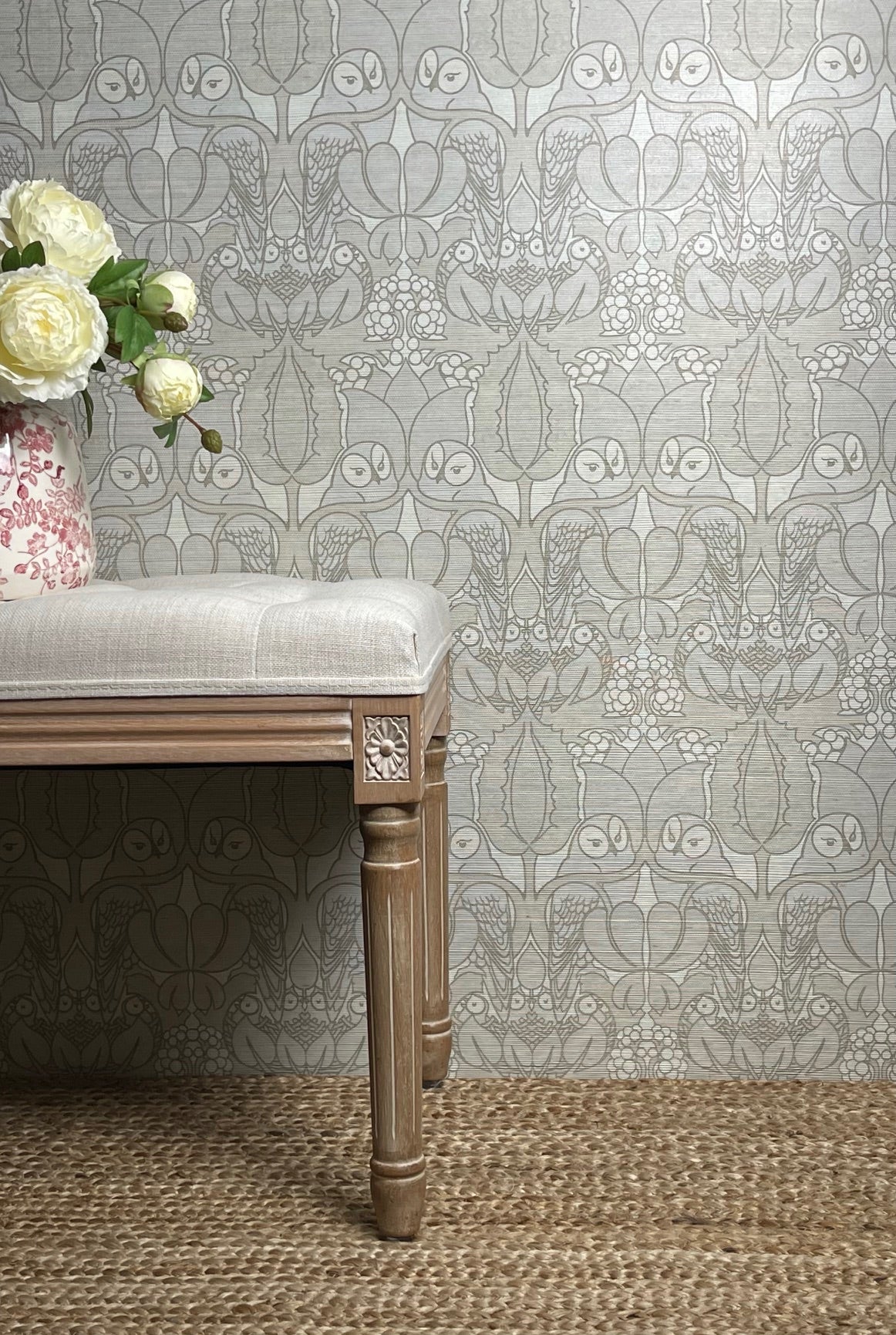 Natural Owl Grasscloth