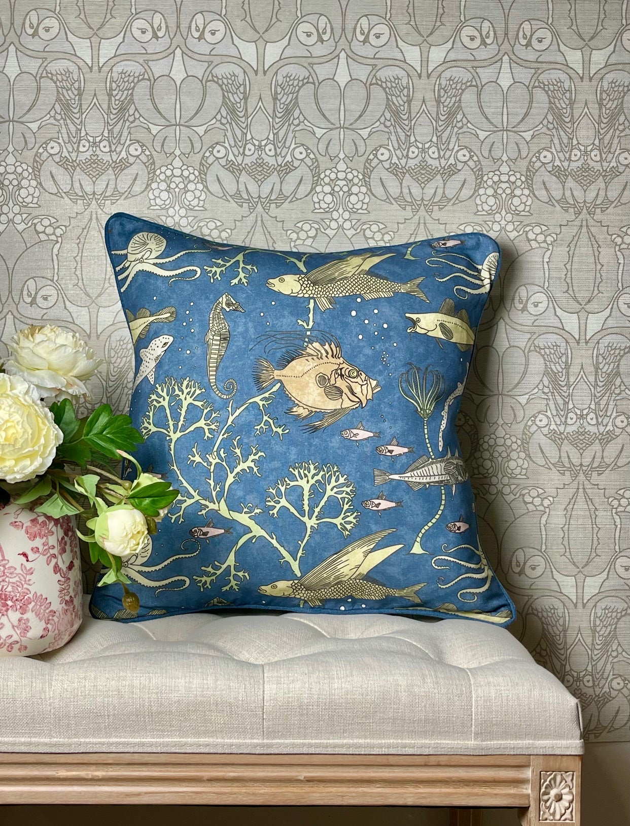 John Dory Cushion - Deep Blue