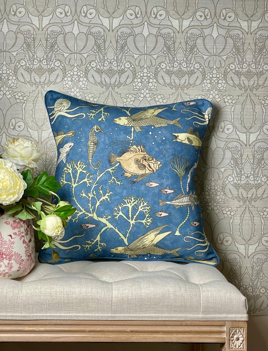 John Dory Cushion - Deep Blue