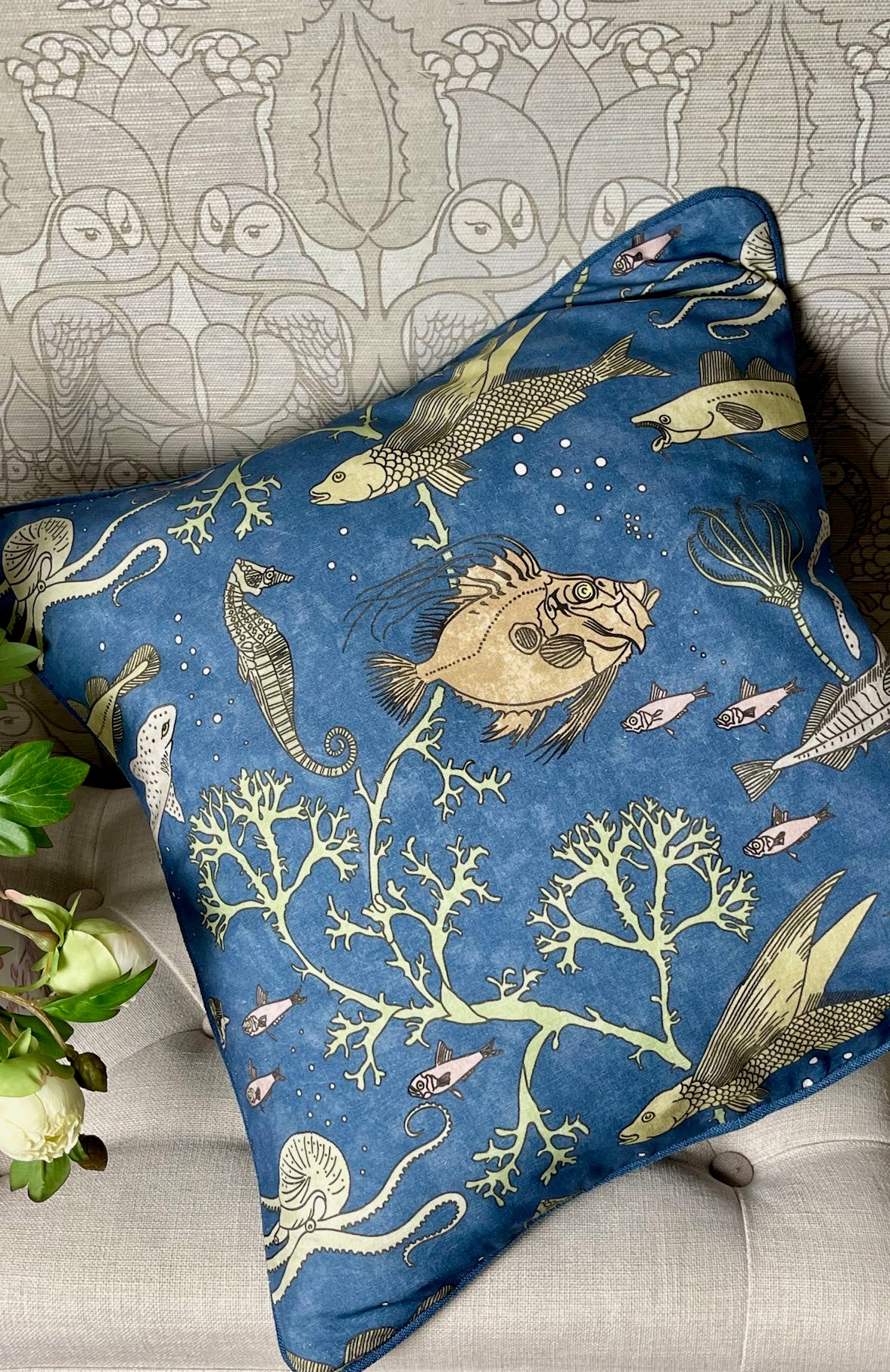 John Dory Cushion - Deep Blue