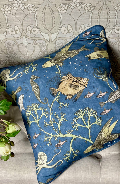 John Dory Cushion - Deep Blue