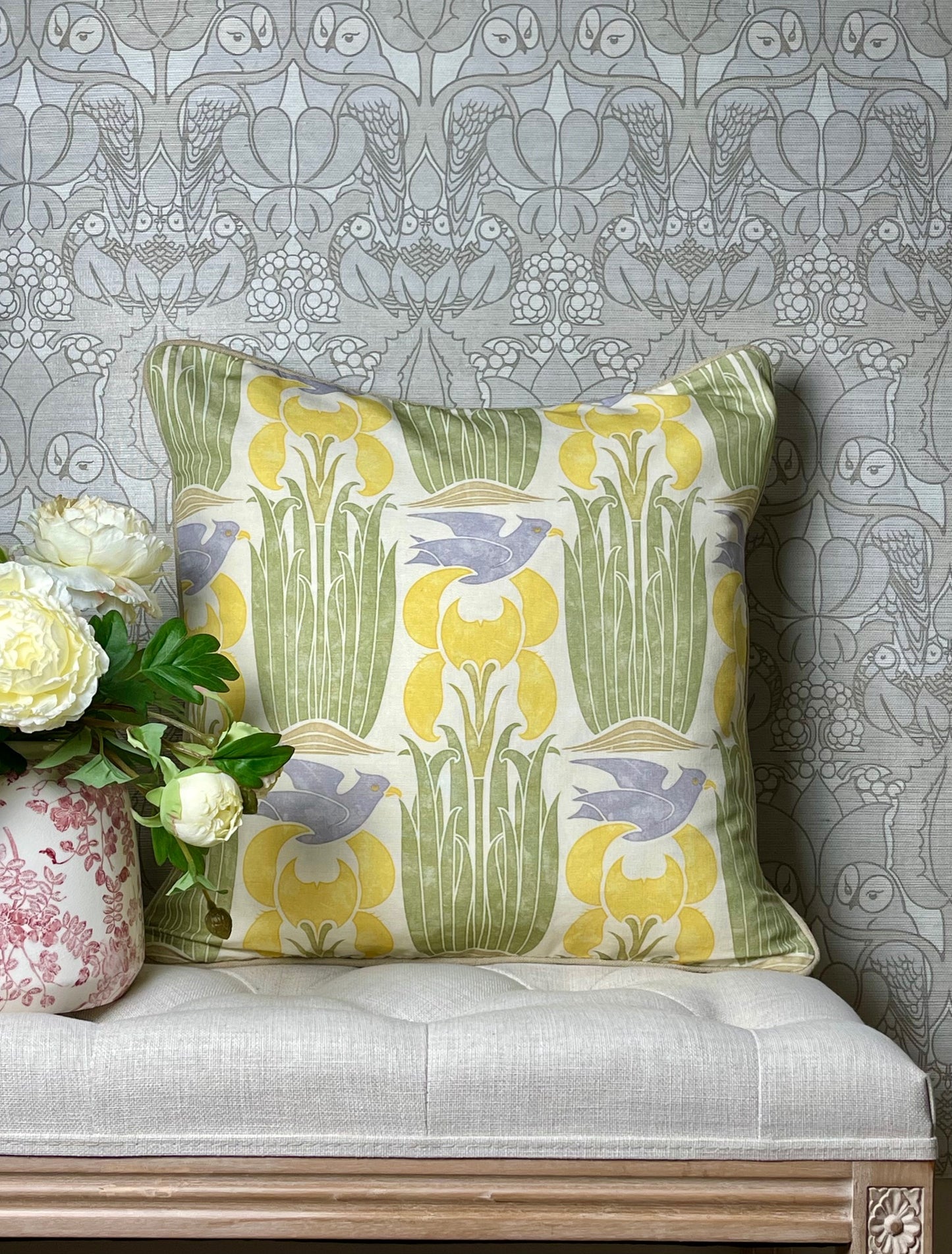 The Merle Cushion - Yellow & Blue