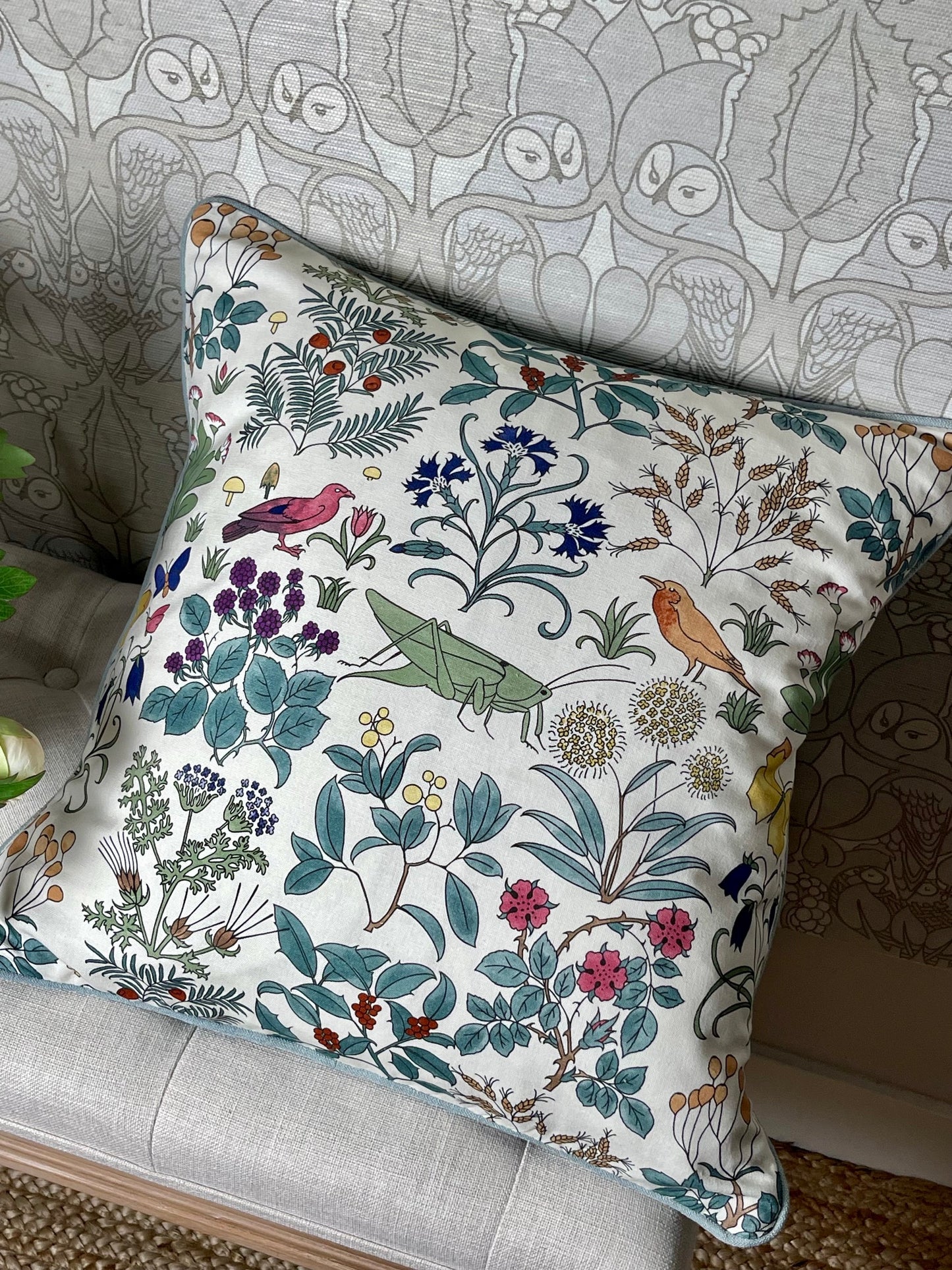 Apothecary's Garden Cushion - Chalk White