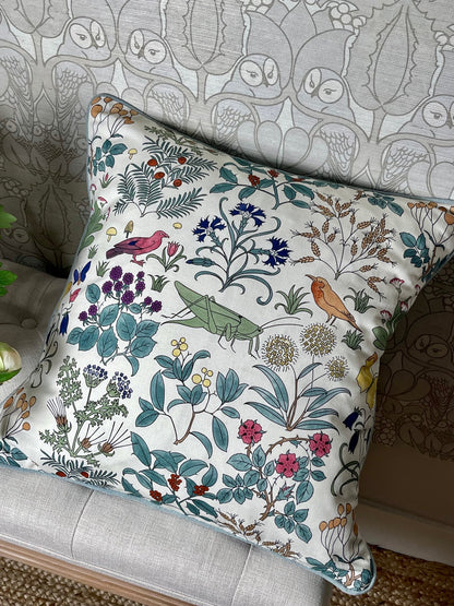 Apothecary's Garden Cushion - Chalk White