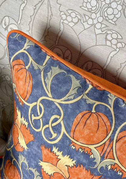 Poppies Cushion - Red & Indigo