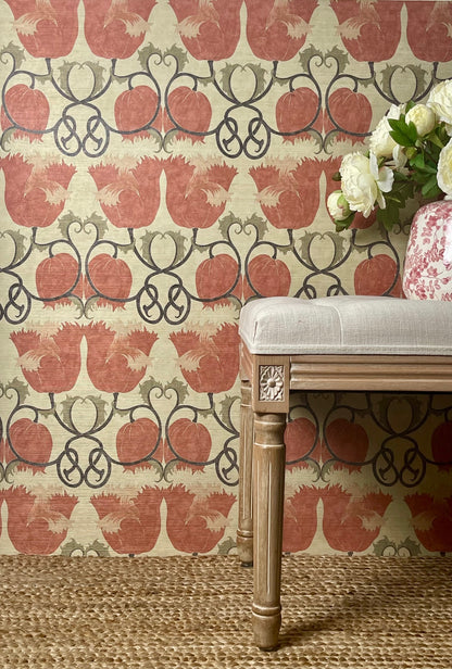 Poppies Grasscloth