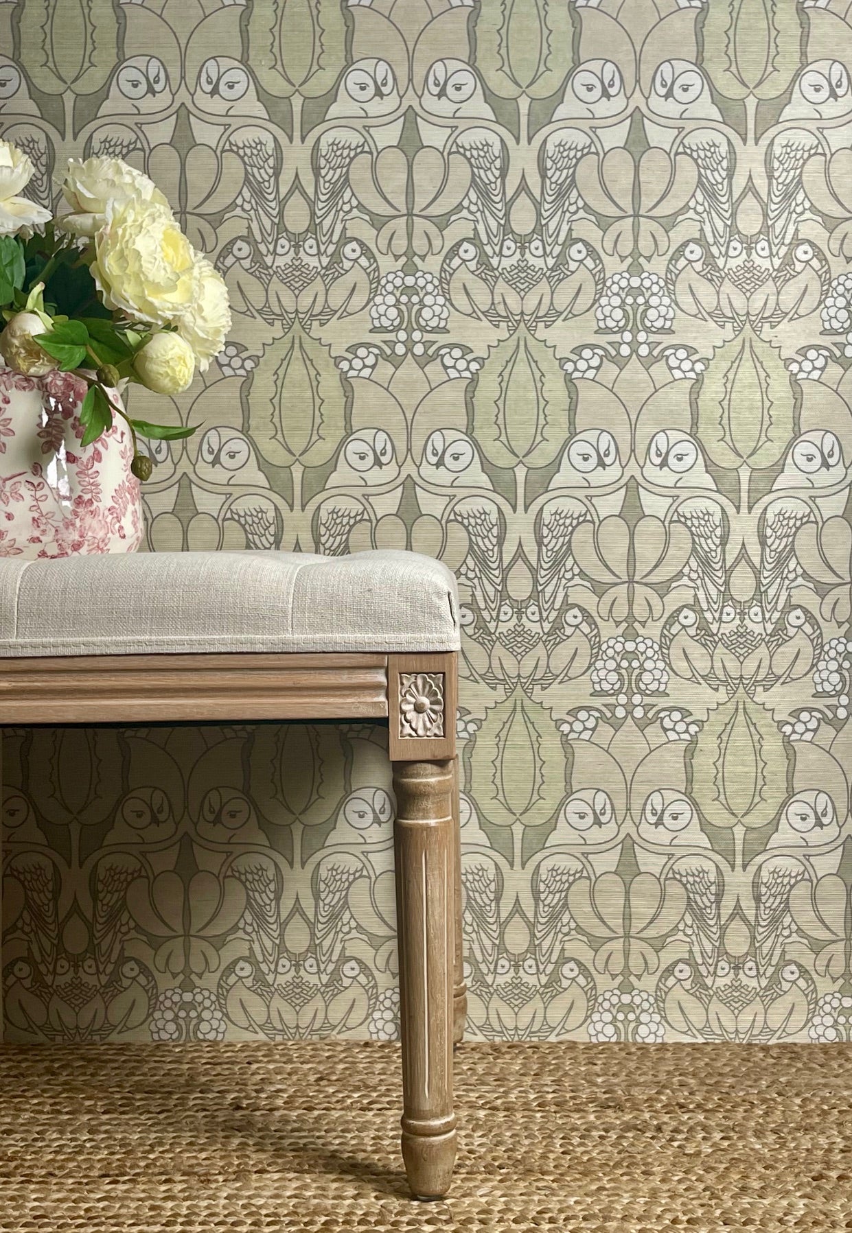 Natural Owl Grasscloth