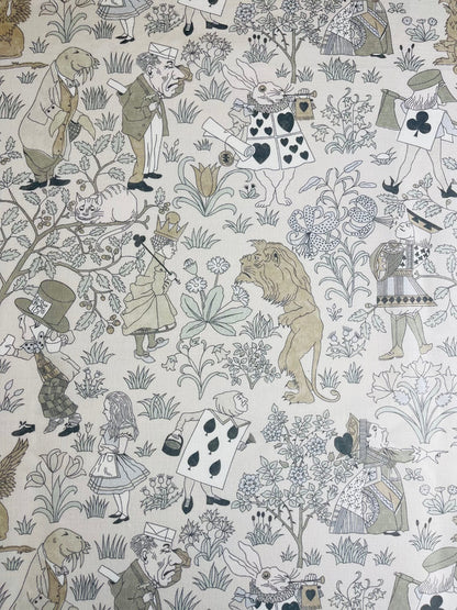 Alice in Wonderland Fabric - Natural