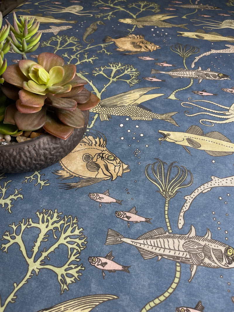 John Dory Fabric - Deep Blue