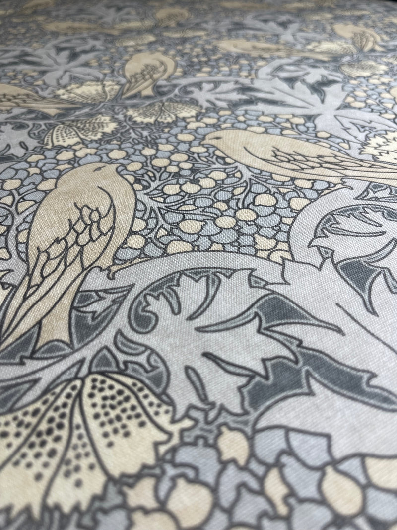 Bird & Berry Fabric - Slate & Parchment