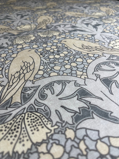 Bird & Berry Fabric - Slate & Parchment