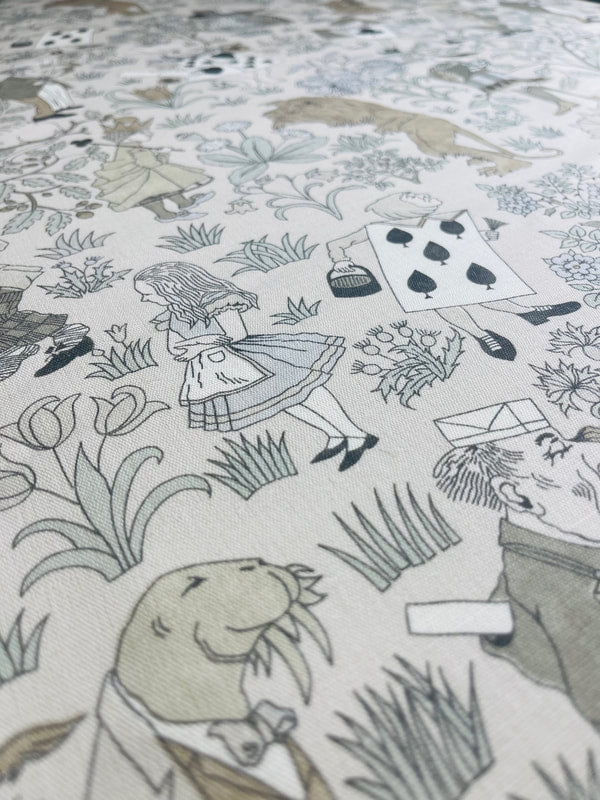Alice in Wonderland Fabric - Natural