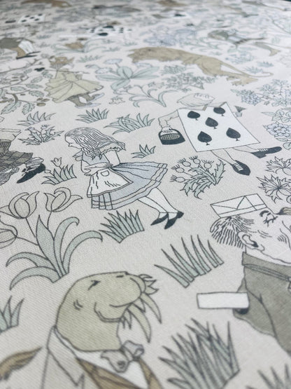 Alice in Wonderland Fabric - Natural