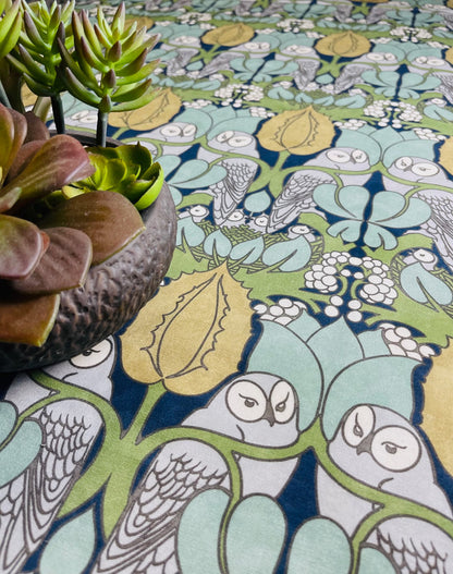 The Owl Fabric - Conker & Slate