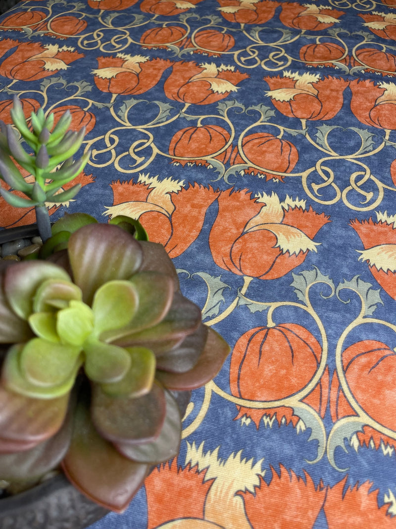 Poppies Fabric - Red & Indigo