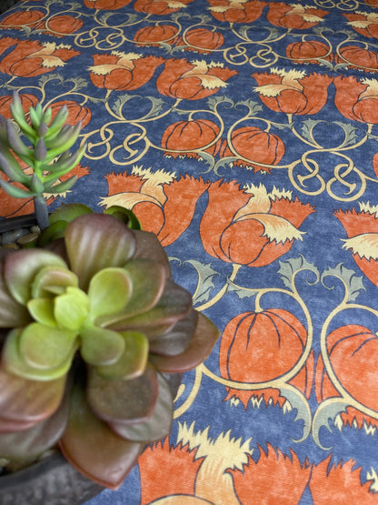 Poppies Fabric - Red & Indigo