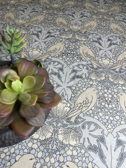 Bird & Berry Fabric - Slate & Parchment