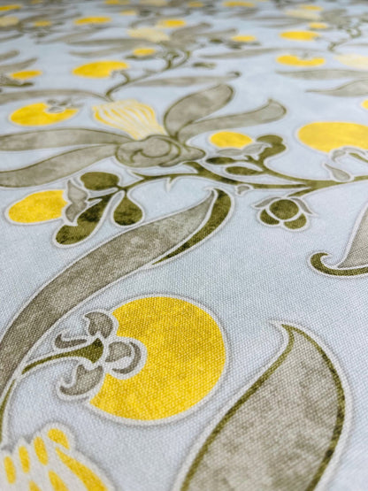 Passion Flower Fabric - Slate & Cornflower