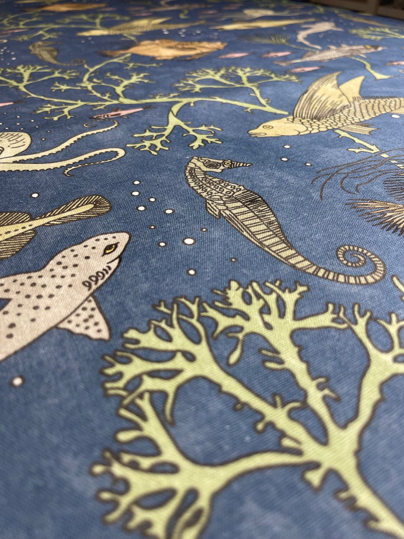 John Dory Fabric - Deep Blue