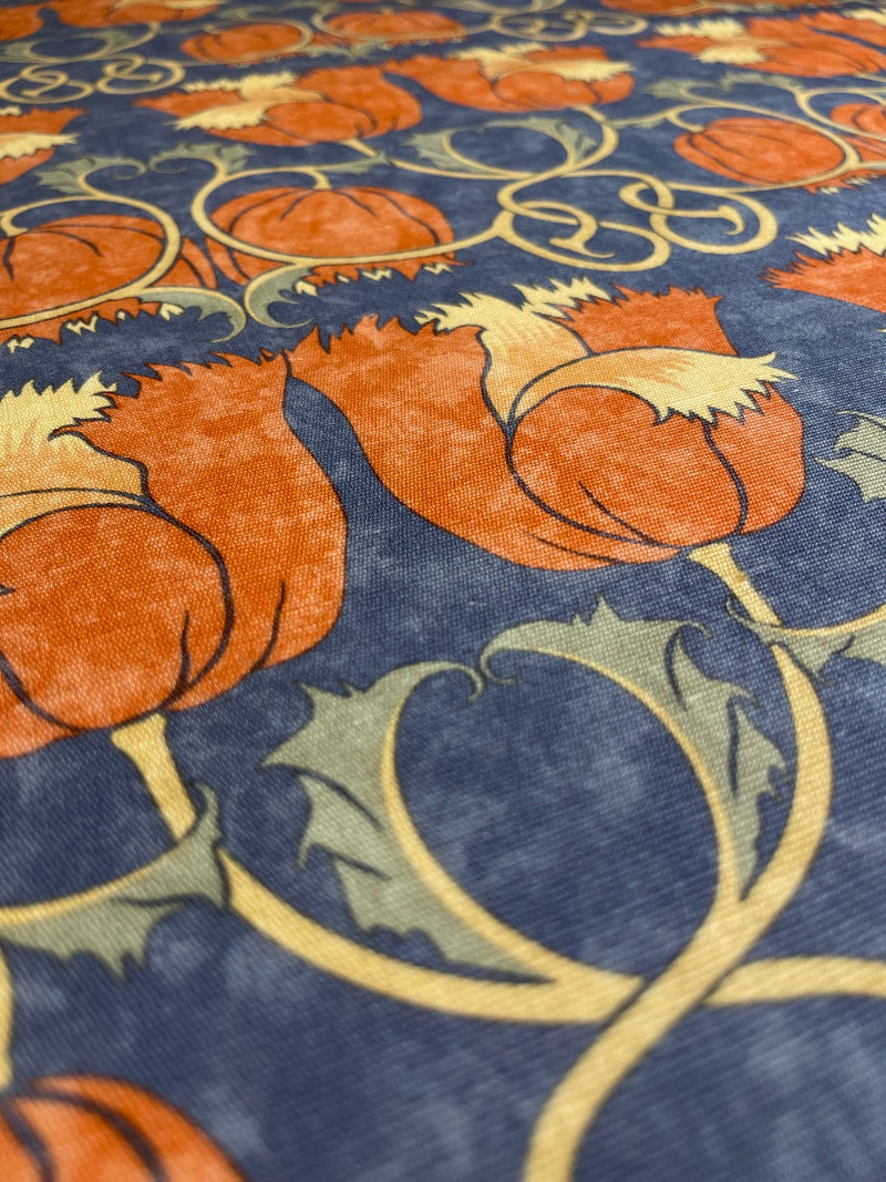 Poppies Fabric - Red & Indigo