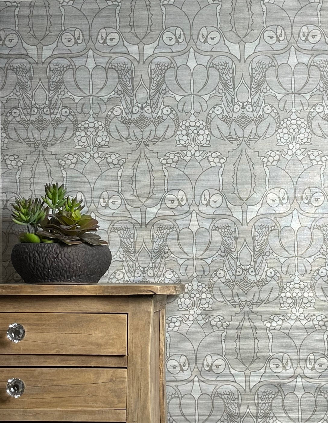 Natural Owl Grasscloth