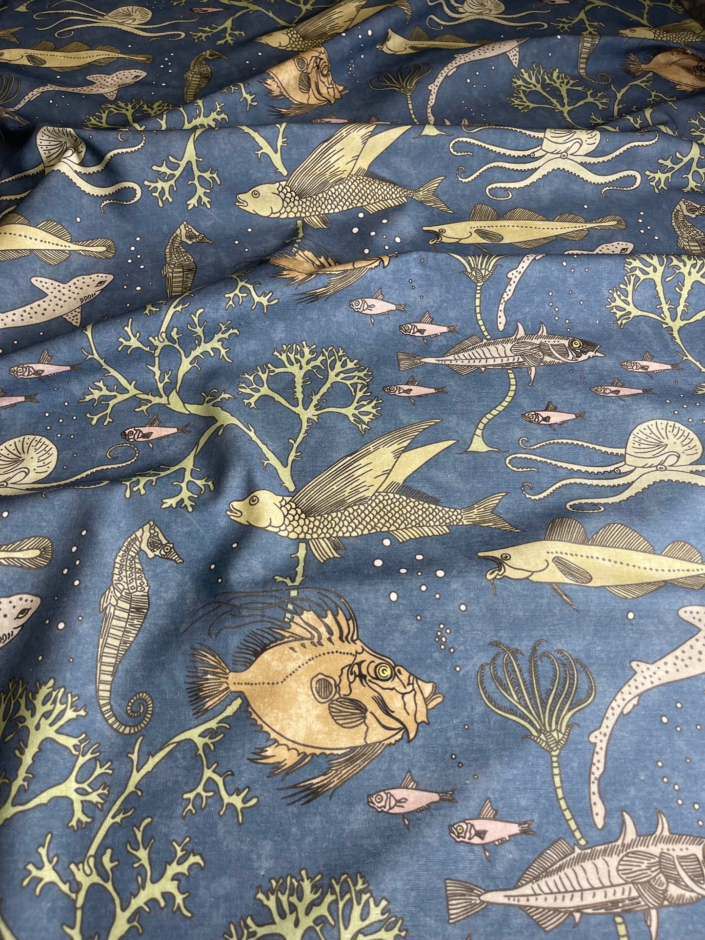 John Dory Fabric - Deep Blue