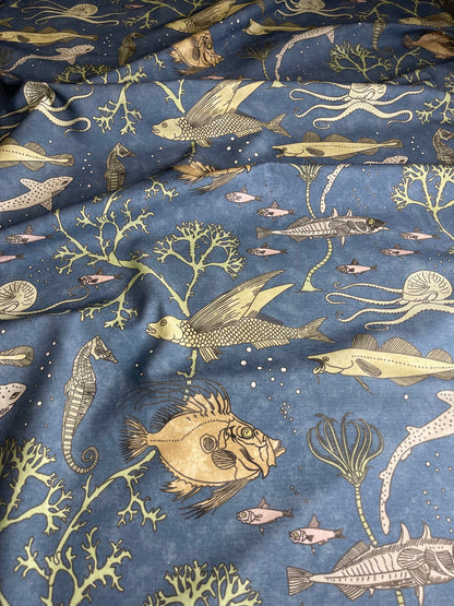 John Dory Fabric - Deep Blue