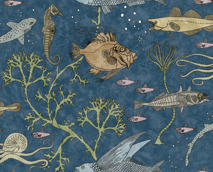 John Dory Fabric - Deep Blue
