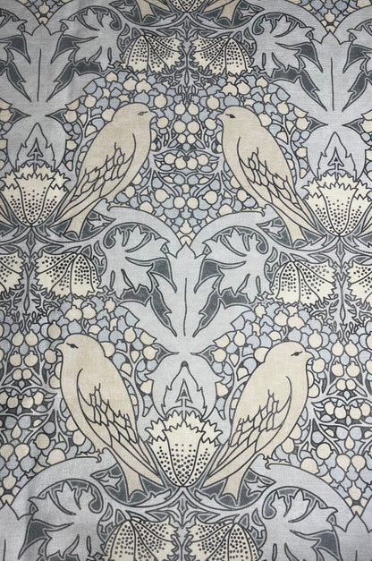 Bird & Berry Fabric - Slate & Parchment