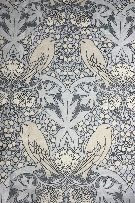 Bird & Berry Fabric - Slate & Parchment