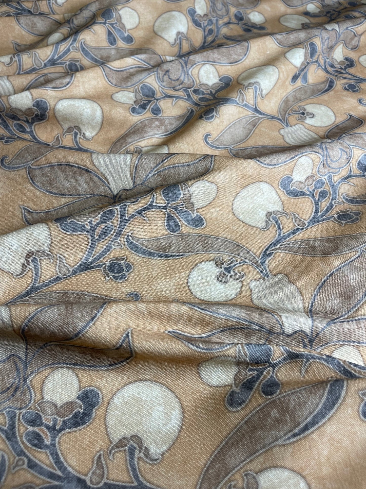 Passion Flower Fabric - Taupe & Sisal