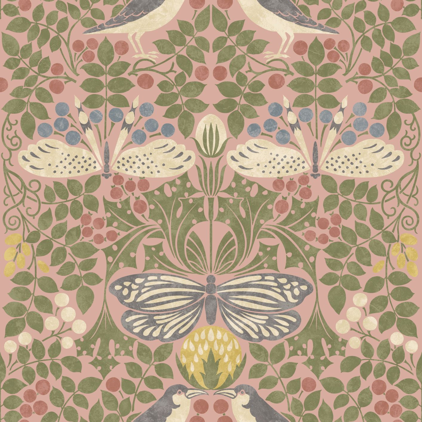 Bird & Butterfly Wallpaper