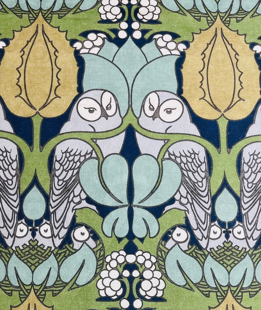 The Owl Fabric - Conker & Slate