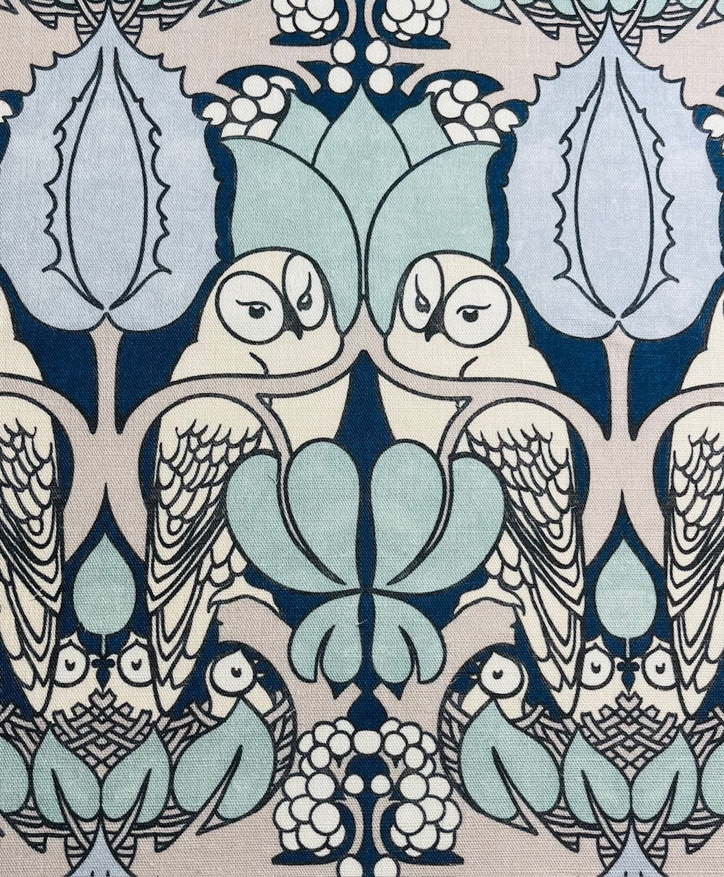 The Owl Fabric - Slate & Thyme