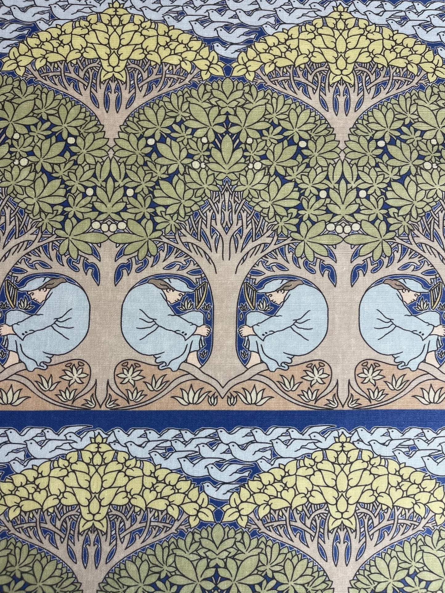 The Minstrel Fabric - Light Blue & Sage