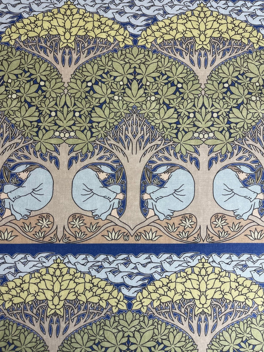 The Minstrel Fabric - Light Blue & Sage