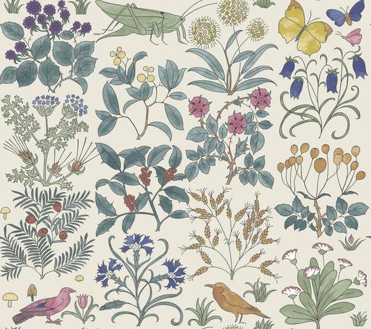 Apothecary's Garden Fabric - Chalk White